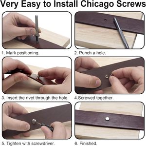 YORANYO Sets Chicago <b>Screws</b> Leather Rivets <b>Assorted</b> <b>Screw</b> Rivets Metal Studs For Clothing Chicago Binding <b>Screws</b> Spike And Studs - Product Image 6