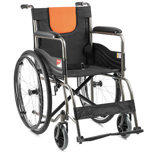 Silla de Ruedas Manual Fish Leap, Totalmente de Acero Reforzado, Plegable, Portátil, con Ruedas Traseras Inflables, para Uso Doméstico - Product Image 1