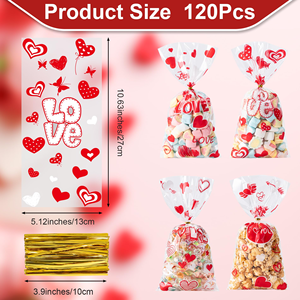 Bolsas de Celofán BOPP al por Mayor con Cierres de Alambre, Bolsas Planas Transparentes para Dulces y Galletas - Product Image 2