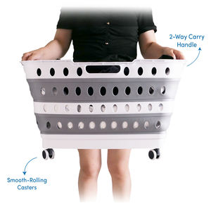 Panier à linge roulant avec roues Panier pliable de grande capacité pour un déplacement facile et un gain de place - Product Image 4