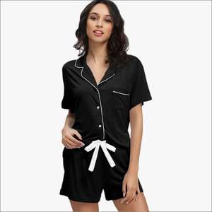 Conjuntos de Pijamas de 2 Piezas para Mujer, 100% Algodón, Suaves y Transpirables, Color y Estampado Personalizables, para Usar en Todas las Temporadas, Venta al Por Mayor - Product Image 2