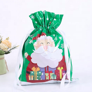 Nueva bolsa de embalaje de regalo de Navidad logotipo personalizado cordón Santa saco plástico personalizado Color y tamaño decoración de Navidad - Product Image 3
