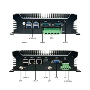 מחשב תעשייתי מיני מחשב עם אינטל סלרון ליבה מרובעת 8gb זיכרון ddr4 ראם כפול lan gpio תמיכה 9 ~ 36v כוח win10/11 rs232/485