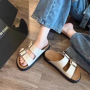 <span class=keywords><strong>Sandales</strong></span> d'été pour femmes 2025 nouvelles <span class=keywords><strong>sandales</strong></span> de plage à semelles épaisses à fond plat populaires Super Hot Birkenstockals - Product Image 2