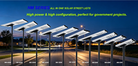 Lampadaire solaire LED mono-crystallin 250W avec télécommande marche/arrêt automatique, contrôleur MPPT, angle de faisceau 140°, en alliage d'aluminium, certifié CE/RoHS