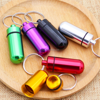 Étui à cigarettes multi-couleurs en alliage d'aluminium avec porte-clés, logo personnalisé, pot de rangement portable pour herbes et tabac