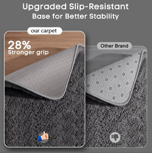 Set di Tappeti Morbidi e Pelosi Grigi Antiscivolo per Camera da Letto, Tappetino per <span class=keywords><strong>Ingresso</strong></span>, Decorazione <span class=keywords><strong>Casa</strong></span>, <span class=keywords><strong>Tappeto</strong></span> Peloso e Soffice - Product Image 3