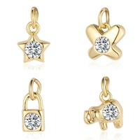 Cuivre Zircon bricolage accessoires argent coupe princesse petits pendentifs papillon éléphant oeil pied serrure conceptions pour les fêtes de mode