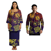 Chemise hawaïenne surdimensionnée à motif personnalisé samoan pour homme, robe élégante Puletasi en 2 pièces pour femme, design tendance polynésien, costume de couple
