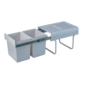 <span class=keywords><strong>Poubelle</strong></span> extractible professionnelle pour armoire de cuisine, rangement extractible <span class=keywords><strong>sous</strong></span> l'<span class=keywords><strong>évier</strong></span>, 2 x 15 L, gris foncé, blanc - Product Image 5