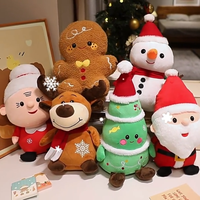 Cadeaux de Noël Décoration de la maison Renard mignon Bonhomme de neige Père Noël en peluche Jouets en peluche pour enfants