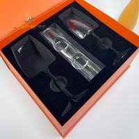 Caja de Regalo de Cartón Rígido Negro Mate de Lujo Ecológica Personalizada para Botellas de Whisky y Vino con Vasos