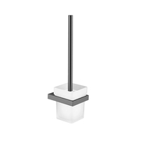 Porte-brosse de toilette en acier inoxydable fini métal pistolet porte-brosse de toilette mural salle de bain