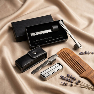 IKZARSA - Maquinilla de Afeitar de Acero Inoxidable de Alta Calidad, Cuchilla Única, Herramienta Profesional de Barbería para Cortar el Vello Facial, Corporal y Axilar de los Hombres - Product Image 2
