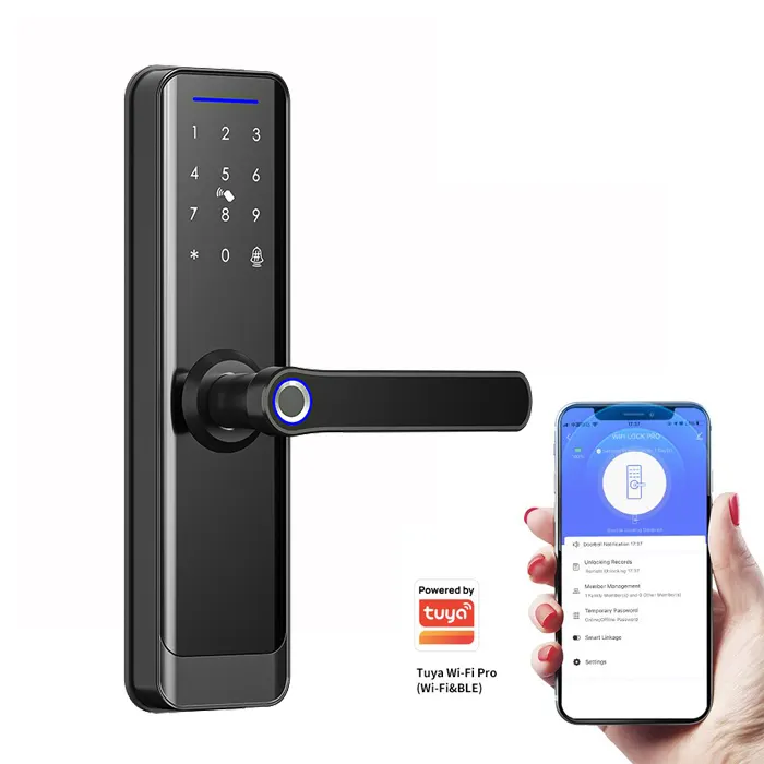 SMARTEK 2022 Newest A270 Smart App Fingerprint Digital Locks Biometric Electronic Waterproof Mortise Wi-Fi Smart Tuya Door Lock