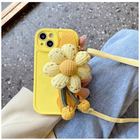 Étui en silicone souple fait main à motif animalier avec dragonne pour 17 Pro Max, cordon bandoulière souple pour 14/11/15 Pro