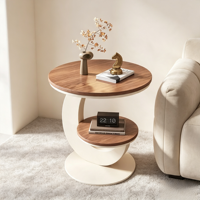 Table basse double couche en métal de style italien avec rangement, sans assemblage, design moderne pour salon et chambre à coucher