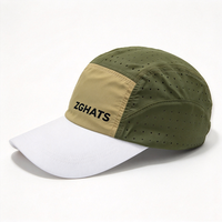 Casquette de course sportive légère découpée au laser, perforée, bicolore, séchage rapide, respirante, 5 panneaux, pour la randonnée, le cyclisme, logo personnalisé