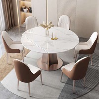 Mobilier de magasin de luxe ensemble de table à manger moderne pas cher 4 chaises table à manger en marbre table à manger ronde