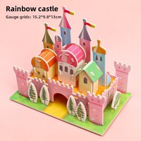 Puzzle 3D tridimensionnel en papier Château Modèle de construction Ornement Jouet éducatif Cadeau pour enfants Fabricant en stock Vente en gros
