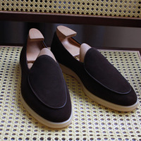 Mocassins rétro en cuir véritable pour hommes, antidérapants, à semelle plate, élégants, pour affaires et loisirs, OEM ODM, logo personnalisé