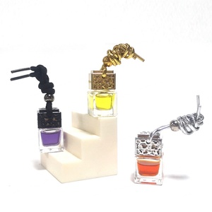 Wholesale Hanging Car Perfume Glass Empty square Bottles Air Freshener Essential <b>Oil</b> <b>Diffuser</b> Aromatherapy Car Bottle in Stock - Product Image 2