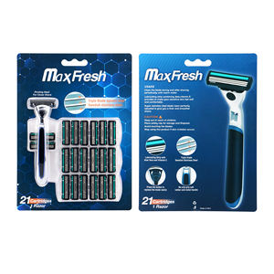 RTS 3 블레이드 남성용 면도 면도기, 금속 손잡이, 상쾌한 면도, 핸들 1 개 + 카트리지 21 개, 내구성 있고 부드러운 면도 - Product Image 3