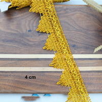 13 mètres / lot de dentelle française écologique avec perles et paillettes dorées, garniture triangulaire pour accessoires de costume de danse