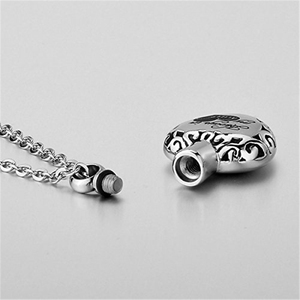 Always My Heart ステンレススチール シルバーメッキ 火葬骨壷ネックレス メモリアル記念品 灰ペンダント ハートメモリアル記念品 ギフト - Product Image 3