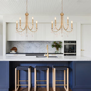 <strong>UK</strong> Warehouse Dropping Customize Iron Crystal <strong>Gold</strong> <strong>Chandelier</strong> Restaurant Kitchen Candle Decoration Pendant Lamp - Product Image 4