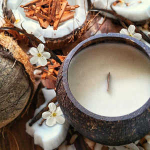 Bougie thérapeutique parfumée en coquille de noix de coco, cire de soja pure, longue durée de combustion, pour la méditation, le yoga, studio, fabrication sur mesure - Product Image 2