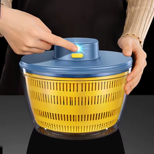 เครื่องปั่นสลัดไฟฟ้าแบบมีฝาปิดสีดำเงา วัสดุ PP ความจุถังขนาดใหญ่ 4 ลิตร ใช้พลังงานจาก USB พร้อมฟังก์ชั่นอบแห้ง สำหรับใช้ในครัวเรือน - Product Image 2