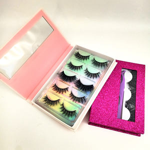 Personalizzato il proprio logo 25 millimetri visone 3d scatola di ciglia ciglia scatole vuote lash libro tenere 3, 5 pairs ciglia con applicatore - Product Image 4