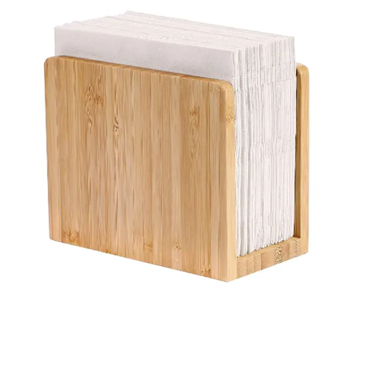 Hot Sale Natural Bamboo Wooden Napkin Holders for Tabletop