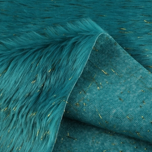 Piel sintética de pila larga de gran oferta con tela de seda dorada cortada a medida - Product Image 2