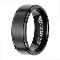 Bague simple en acier titane plaqué or noir PVD 8 mm, bijoux minimalistes pour hommes, fabrication OEM sur mesure