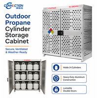 Casier de rangement démontable ventilé à double porte verrouillable pour le placement en extérieur de bouteilles de propane GPL de 20 lb