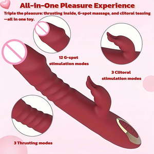 Vibrador de Punto G y Estimulador de Clítoris 2 en 1 JT, Dildo Conejito con Función de Succión, Estimulación Clitoriana, 16 Modos Combinados - Product Image 5