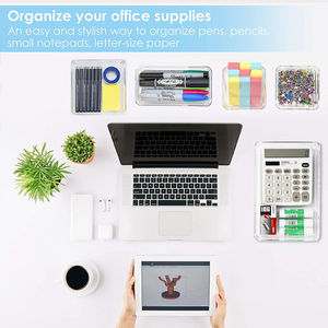 Set da 12 pezzi <span class=keywords><strong>organizer</strong></span> per cassetti trasparenti <span class=keywords><strong>organizer</strong></span> per <span class=keywords><strong>scrivania</strong></span> da ufficio in acrilico con cassetto - Product Image 5