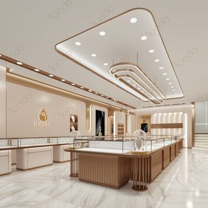 تصميم متجر المجوهرات الراقية تصميم داخلي أثاث فاخر مخصص تصميم صالة عرض المجوهرات - Product Image 4
