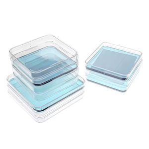 Boîte de Pétri carrée stérile transparente en PS pour laboratoire, 100x100mm - Product Image 2