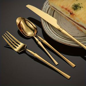 Wholesale Western <b>Cutlery</b> <b>Set</b> Steak Fork Soup Spoon Flatware <b>Set</b> for Weddings Restaurants Gifts - Product Image 4