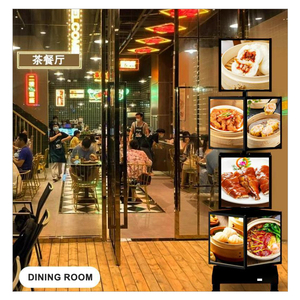 Tùy chỉnh sàn LED quảng cáo ký menu Áp phích Khung hộp ánh sáng vuông 4 mặt xoay hộp đèn với bánh xe - Product Image 5