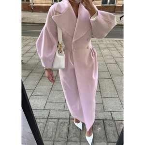 New Retro Court Style <b>Lantern</b> Sleeve Women's <b>Large</b> Lapel Long Coat Fashion - Product Image 2