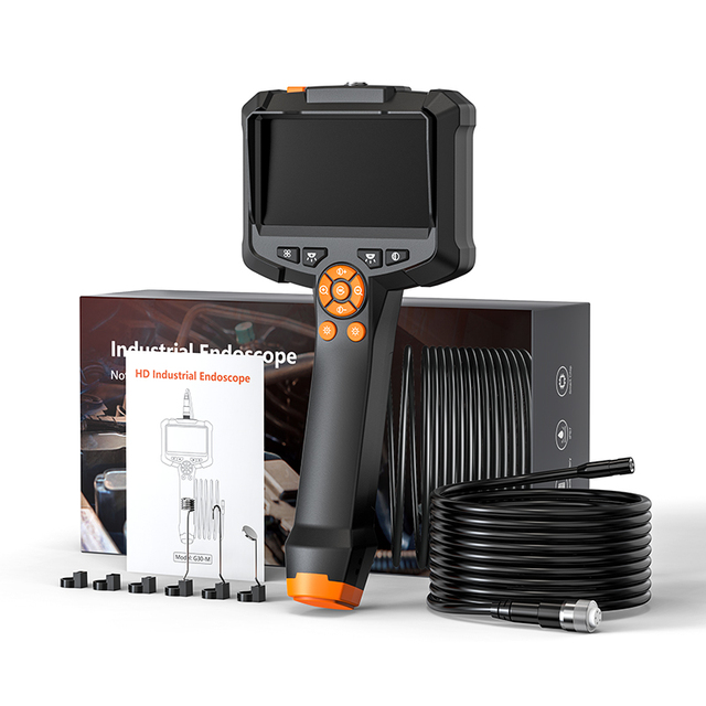 G30-M Industrial Endoscope CMOS Hidden Camera 8.5mm Hard Cable 4.3-Inch Display IP67 Waterproof Snake Design Pipe 1 Year