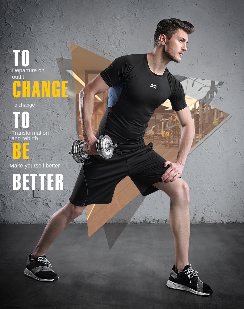 2021 running gym sports tights quick-drying clothes summer running clothes custom logo mens sportswear jogger suit