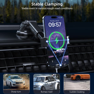 Meilleur support de téléphone de <span class=keywords><strong>voiture</strong></span> 15w, support de tableau de bord, <span class=keywords><strong>chargeur</strong></span> de <span class=keywords><strong>voiture</strong></span> sans fil, charge rapide, support de téléphone pour <span class=keywords><strong>voiture</strong></span> avec charge sans fil - Product Image 6