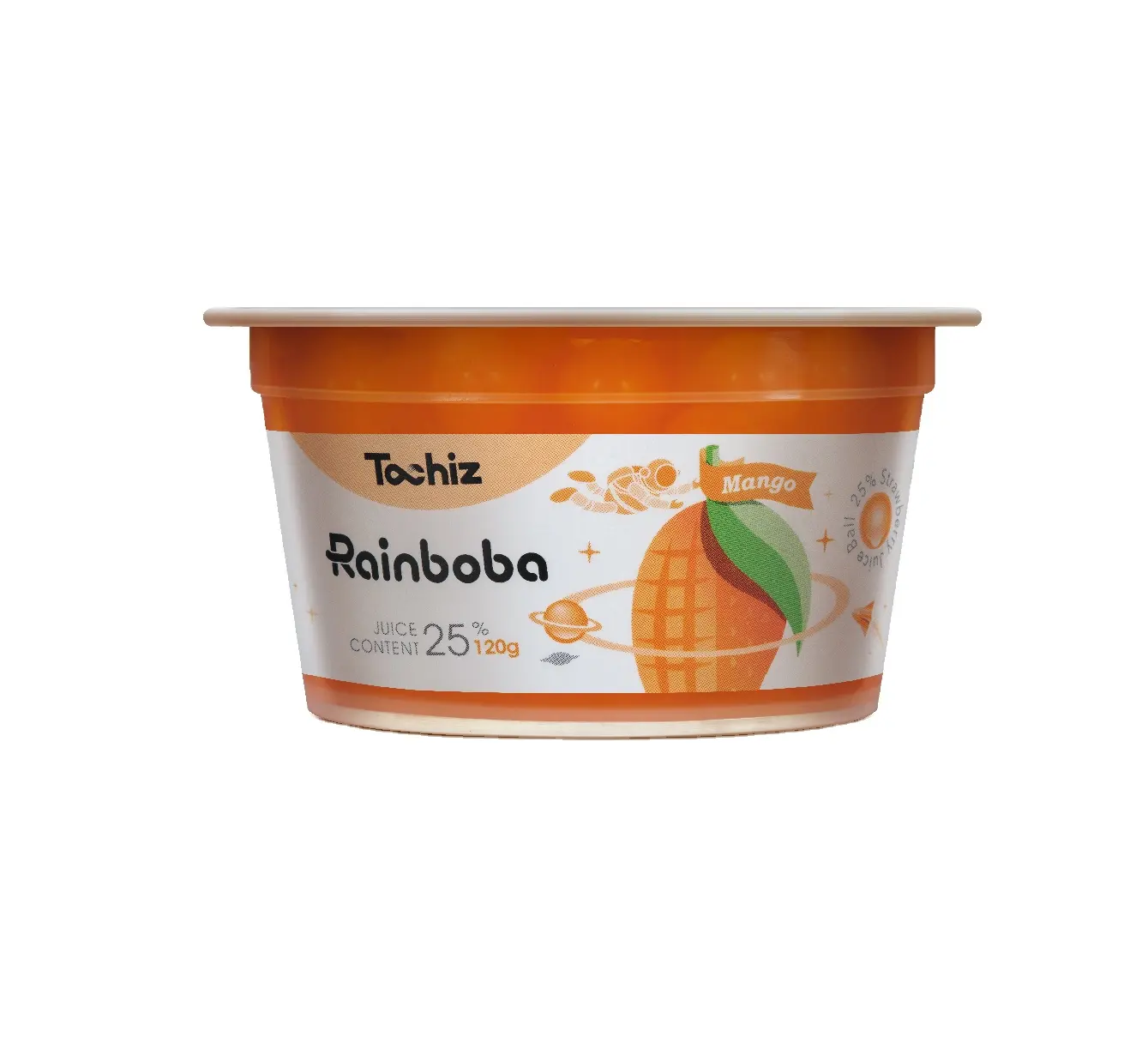 Taiwan Merk Hoge Kwaliteit Goede Prijs Konjac Halal 130G Popping Parels Mango Smaak Voor Bubble Thee