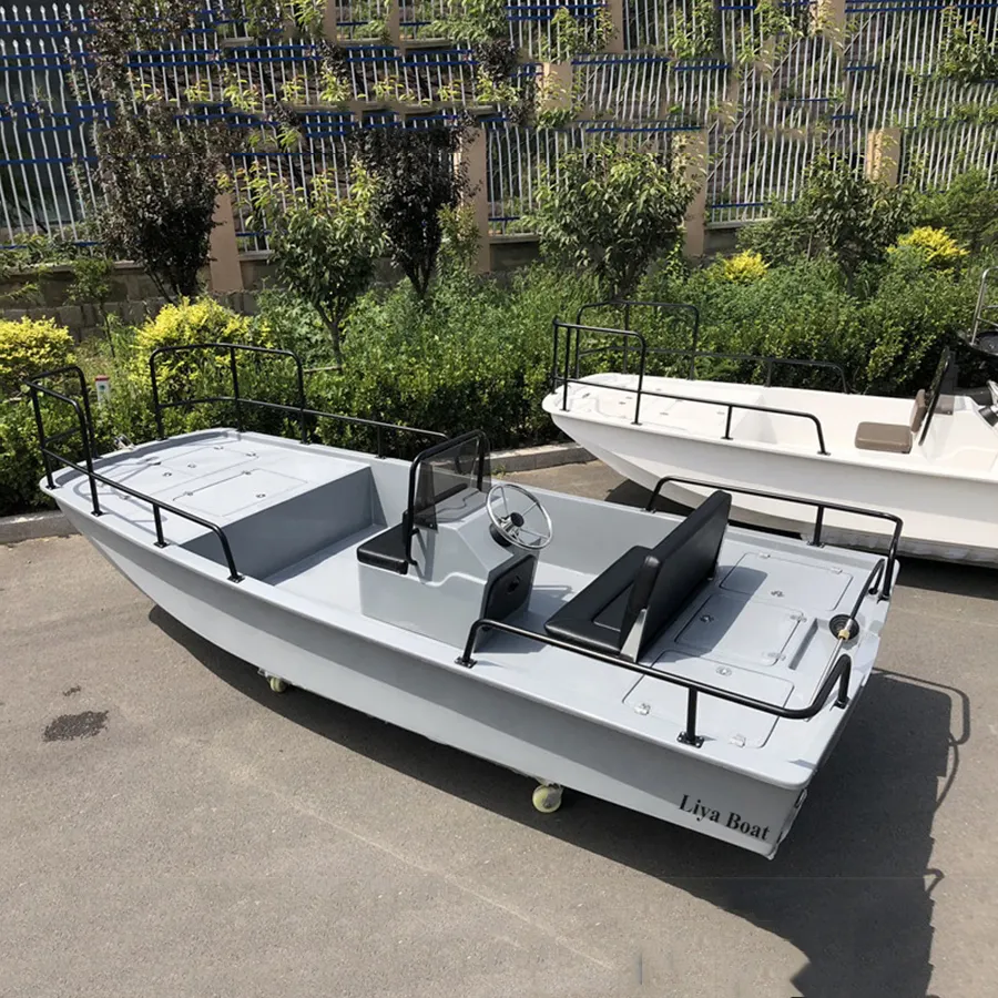 China fishing boat length 4.2m ocean water boat for sale FRP console and seat