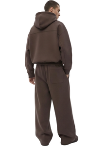 500 Gsm Heavyweight Cotton Fleece Tracksuit Blank Oversized Full Zip Hoodie Low Cost Custom Wide Leg Pants Set <b>Streetwear</b> - Product Image 2
